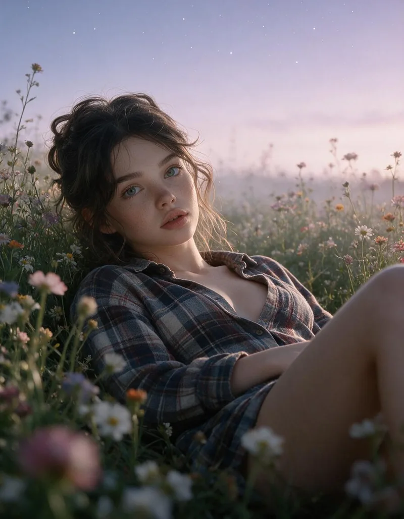 Esme in a quiet meadow